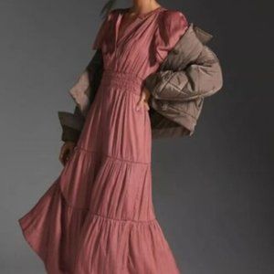 EUC Anthropologie Somerset Maxi Dress, Size L, in Color Rose